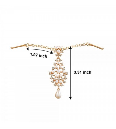 Headbands Head Chain Jewelry for Women- Wedding Brides Headpiece Hair Accessories Rhinestone Crystal Drop Tassel Headband - C...