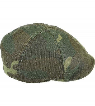 Newsboy Caps Newsboy Hat Denim Gatsby Cap Ivy Flat Driving Cotton Cabbie - Washed Camo - CC193WYXKZ7 $13.41