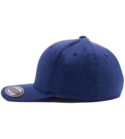 Baseball Caps Flag Embroidered Wooly Combed Flexfit - Navy-2 - C0180RHIWRW $24.08