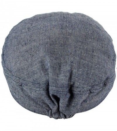 Newsboy Caps Unisex 100% Cotton Greek Fisherman Sailor Fiddler Driver Cap Hat - Denim Blue - CP18RM48CUD $12.75