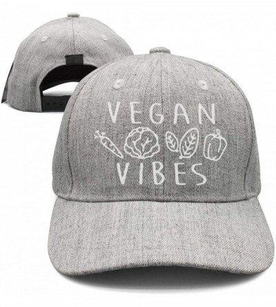 Baseball Caps Unisex Vegan Vibes Letter Cap Cool Flat Brim Baseball Hat - Vegan Vibes Letter - CT18NC2TUQI $16.97