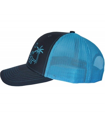 Baseball Caps Outdoor Trucker Hat Snapback - Surf Beach Design - Charcoal/Caribbean Blue - C818UXK3XC2 $22.19