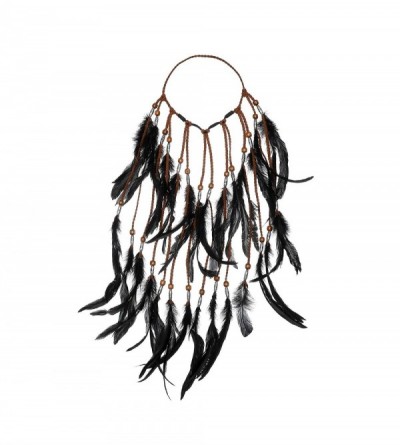 Headbands Boho Headdress Feather Headband Accessories - Black - CR18Z2WQIQ6 $14.26