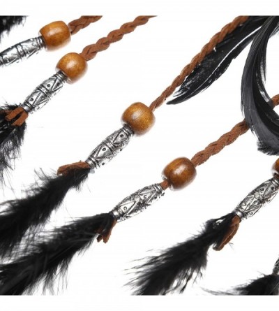 Headbands Boho Headdress Feather Headband Accessories - Black - CR18Z2WQIQ6 $14.26