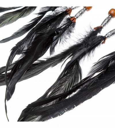 Headbands Boho Headdress Feather Headband Accessories - Black - CR18Z2WQIQ6 $14.26