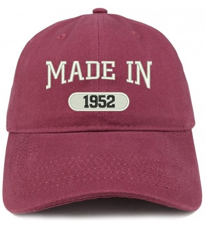 Baseball Caps Made in 1952 Embroidered 68th Birthday Brushed Cotton Cap - Maroon - CW18C900H2T $33.74