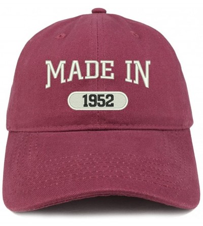 Baseball Caps Made in 1952 Embroidered 68th Birthday Brushed Cotton Cap - Maroon - CW18C900H2T $15.54