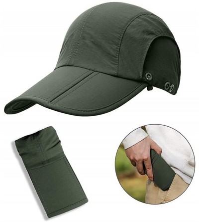 Sun Hats Sun Caps Fishing Hats UPF 50+ with Neck Flap Face Cover Sun Cap for Men Women Summer Outdoor Hat - Army Green - CC19...