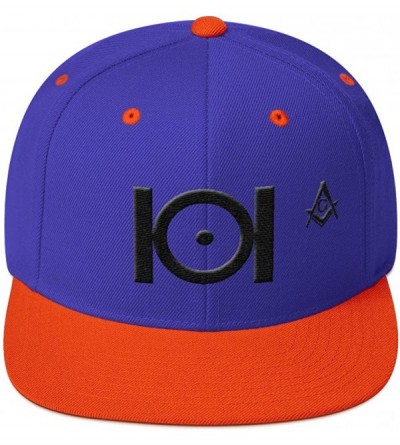 Baseball Caps Masonic Snapback Hat 3D Puff Embroidery Black Thread - Royal/ Orange - C518D2G8L3N $27.38