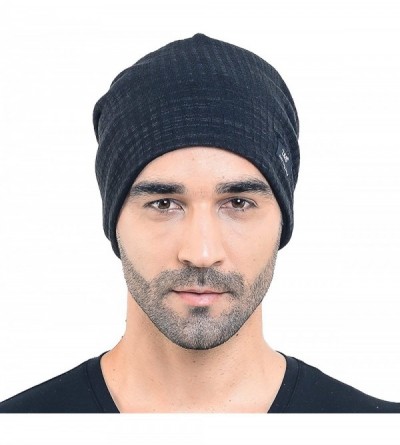 Skullies & Beanies Men Slouch Hollow Beanie Thin Summer Cap Skullcap B018h - Black - CQ121EHGVB1 $10.78