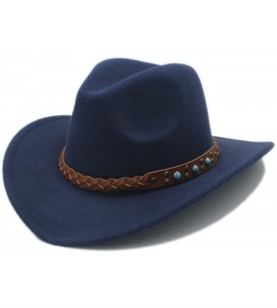 Cowboy Hats Winter Spring Western Cowboy Hat for Womem Men Wide Brim Cowgirl Jazz Cap with The Belt - 2 - CM184XCIDGC $40.26