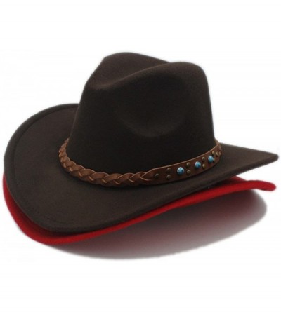 Cowboy Hats Winter Spring Western Cowboy Hat for Womem Men Wide Brim Cowgirl Jazz Cap with The Belt - 2 - CM184XCIDGC $26.66