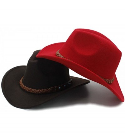 Cowboy Hats Winter Spring Western Cowboy Hat for Womem Men Wide Brim Cowgirl Jazz Cap with The Belt - 2 - CM184XCIDGC $26.66