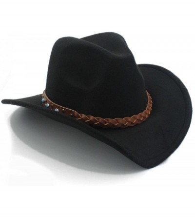 Cowboy Hats Winter Spring Western Cowboy Hat for Womem Men Wide Brim Cowgirl Jazz Cap with The Belt - 2 - CM184XCIDGC $26.66