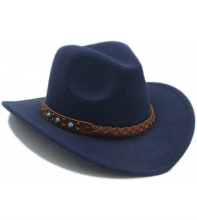 Cowboy Hats Winter Spring Western Cowboy Hat for Womem Men Wide Brim Cowgirl Jazz Cap with The Belt - 2 - CM184XCIDGC $26.66