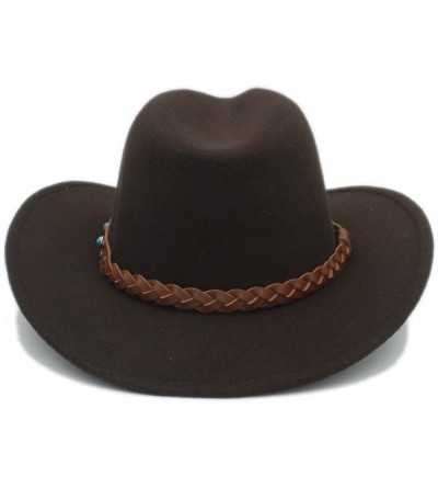 Cowboy Hats Winter Spring Western Cowboy Hat for Womem Men Wide Brim Cowgirl Jazz Cap with The Belt - 2 - CM184XCIDGC $26.66