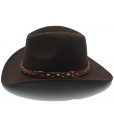 Cowboy Hats Winter Spring Western Cowboy Hat for Womem Men Wide Brim Cowgirl Jazz Cap with The Belt - 2 - CM184XCIDGC $26.66