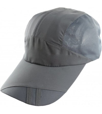 Baseball Caps Mens Snapback Taffeta Golf Baseball Running Summer Mesh Tennis Ball Hat Cap Hats - Dark Gray - C512FGK1QA7 $21.19