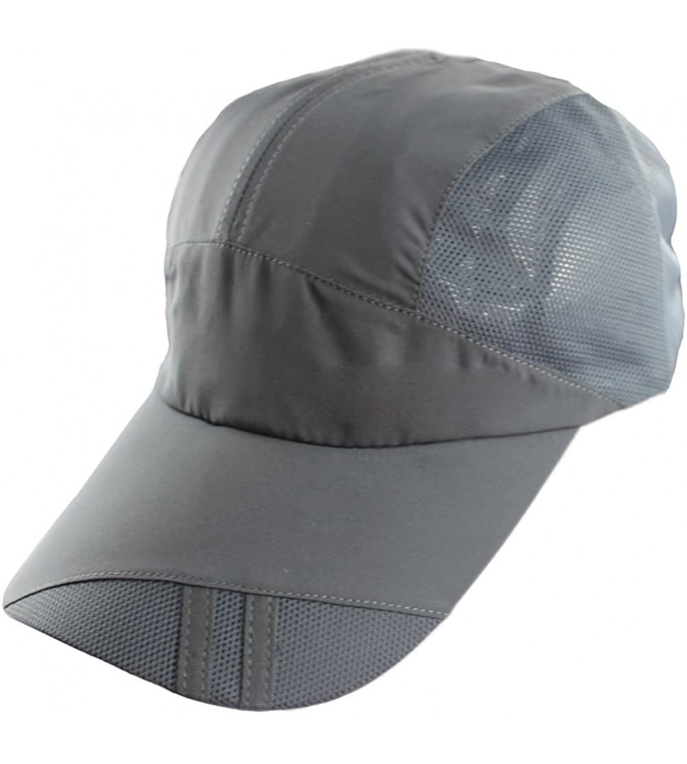 Baseball Caps Mens Snapback Taffeta Golf Baseball Running Summer Mesh Tennis Ball Hat Cap Hats - Dark Gray - C512FGK1QA7 $7.57