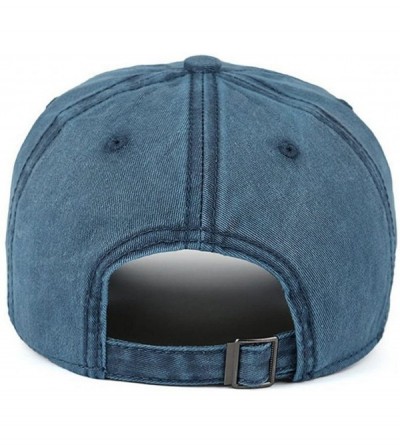 Baseball Caps Low Profile Washed Brushed Twill Cotton Adjustable Baseball Cap Dad Hat - Navy Blue - C5186A5YYUK $12.87