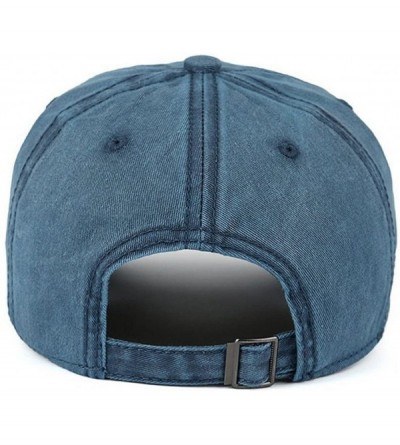 Baseball Caps Low Profile Washed Brushed Twill Cotton Adjustable Baseball Cap Dad Hat - Navy Blue - C5186A5YYUK $12.87