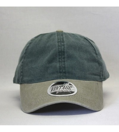 Baseball Caps Ponytail Open Back Washed Cotton Adjustable Baseball Cap - Khaki/Dark Green - CX180Z35X0T $9.90