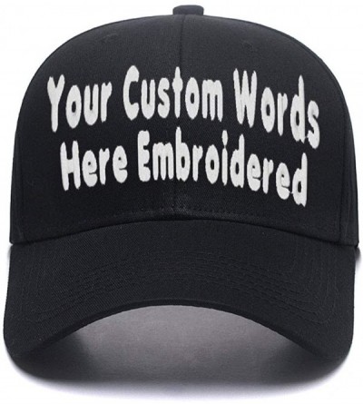 Baseball Caps Custom Embroidered Baseball Hat Personalized Adjustable Cowboy Cap Add Your Text - Black2 - C918I6EO2EX $33.76