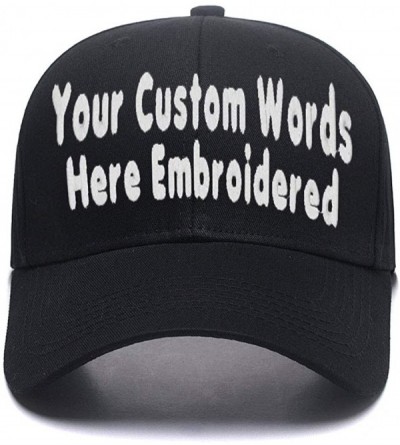 Baseball Caps Custom Embroidered Baseball Hat Personalized Adjustable Cowboy Cap Add Your Text - Black2 - C918I6EO2EX $20.70