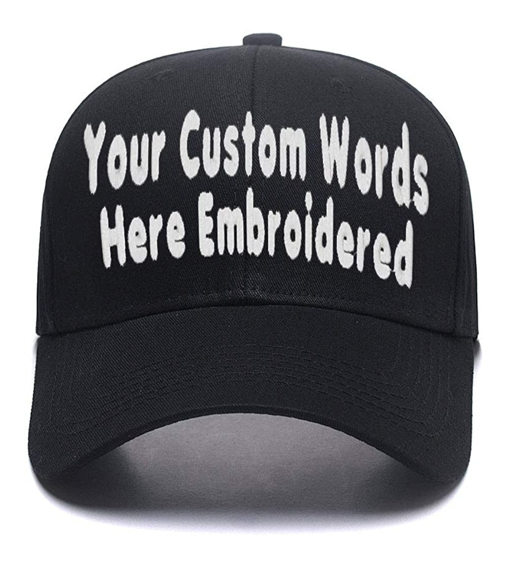 Baseball Caps Custom Embroidered Baseball Hat Personalized Adjustable Cowboy Cap Add Your Text - Black2 - C918I6EO2EX $20.70