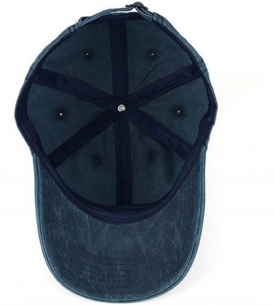 Baseball Caps Low Profile Washed Brushed Twill Cotton Adjustable Baseball Cap Dad Hat - Navy Blue - C5186A5YYUK $12.87