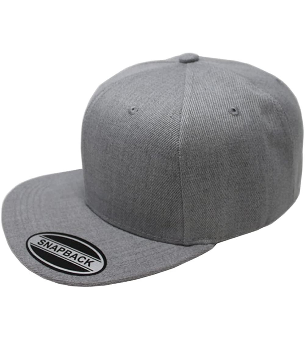 Baseball Caps Blank Adjustable Snapback Cap-Classic Flat Bill Visor Hat Baseball Cap - Grey/Grey - CG18DM34ZO6 $13.32