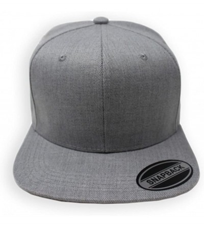 Baseball Caps Blank Adjustable Snapback Cap-Classic Flat Bill Visor Hat Baseball Cap - Grey/Grey - CG18DM34ZO6 $13.32