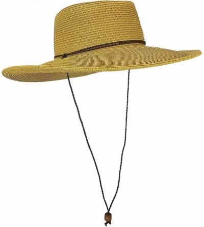 Sun Hats Straw Gambler Bolero Cowboy Hat- Wide Brim Sun Cap w Chin Strap- Gorras Planas Mujer - Natural (59 Cm) - CU18UI990S0...
