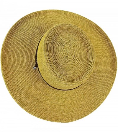 Sun Hats Straw Gambler Bolero Cowboy Hat- Wide Brim Sun Cap w Chin Strap- Gorras Planas Mujer - Natural (59 Cm) - CU18UI990S0...