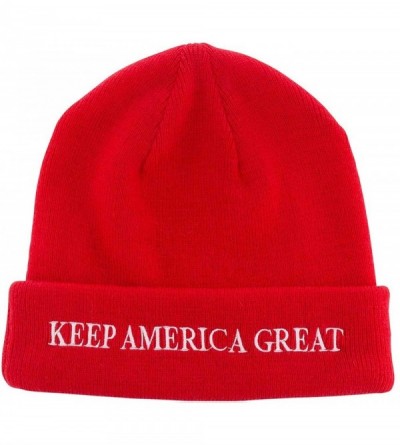 Skullies & Beanies Trump 2020 Red Beanie - Trump Pence 2020 - 100% Cotton - Made in The USA - CL18ICD4GNL $29.34