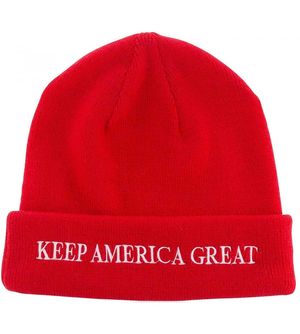 Skullies & Beanies Trump 2020 Red Beanie - Trump Pence 2020 - 100% Cotton - Made in The USA - CL18ICD4GNL $29.34