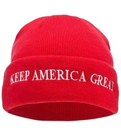 Skullies & Beanies Trump 2020 Red Beanie - Trump Pence 2020 - 100% Cotton - Made in The USA - CL18ICD4GNL $29.34
