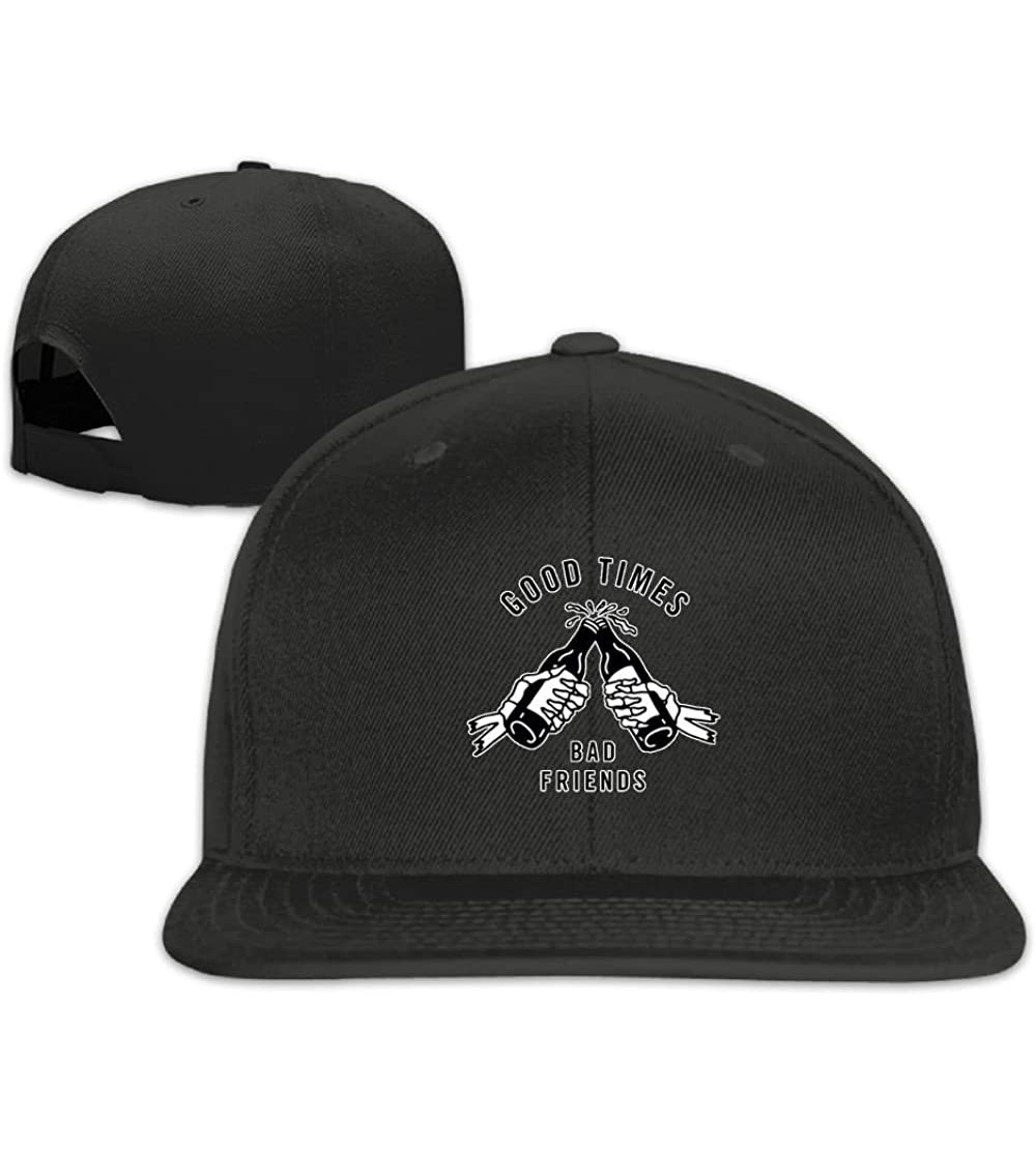 Baseball Caps Good Times Bad Friends Flat Visor Snapback Hat Cozy Baseball Cap Simple Hip-Hop Style Snapback Sport Hats - C41...