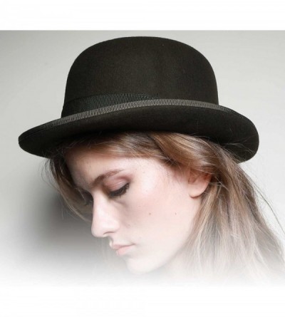 Fedoras Classic Melon Wool Felt Bowler Hat - Olive - CP18X3YGT3L $37.32