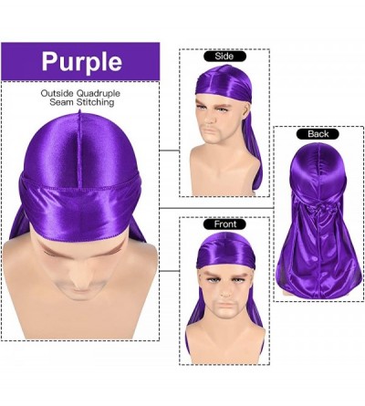 Skullies & Beanies 3PCS Silky Durags Pack for Men Waves- Satin Doo Rag- Award 1 Wave Cap - A-style B - C8194L8Z0WD $22.60