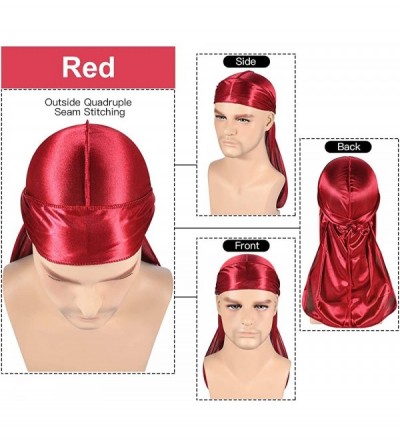 Skullies & Beanies 3PCS Silky Durags Pack for Men Waves- Satin Doo Rag- Award 1 Wave Cap - A-style B - C8194L8Z0WD $22.60