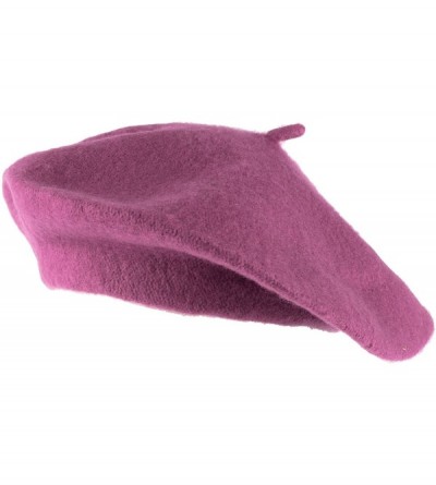 Berets Wool Blend French Beret for Men and Women in Plain Colours - Pearly Purple - CK12NU83FHH $8.38
