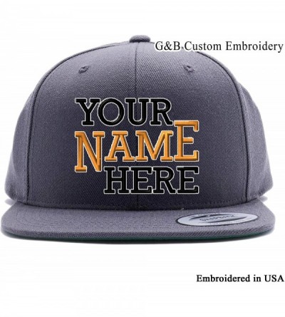 Baseball Caps Custom Hat. 6089 Snapback. Embroidered. Place Your Own Text - Dark Grey - CN188ZEG3A7 $57.03