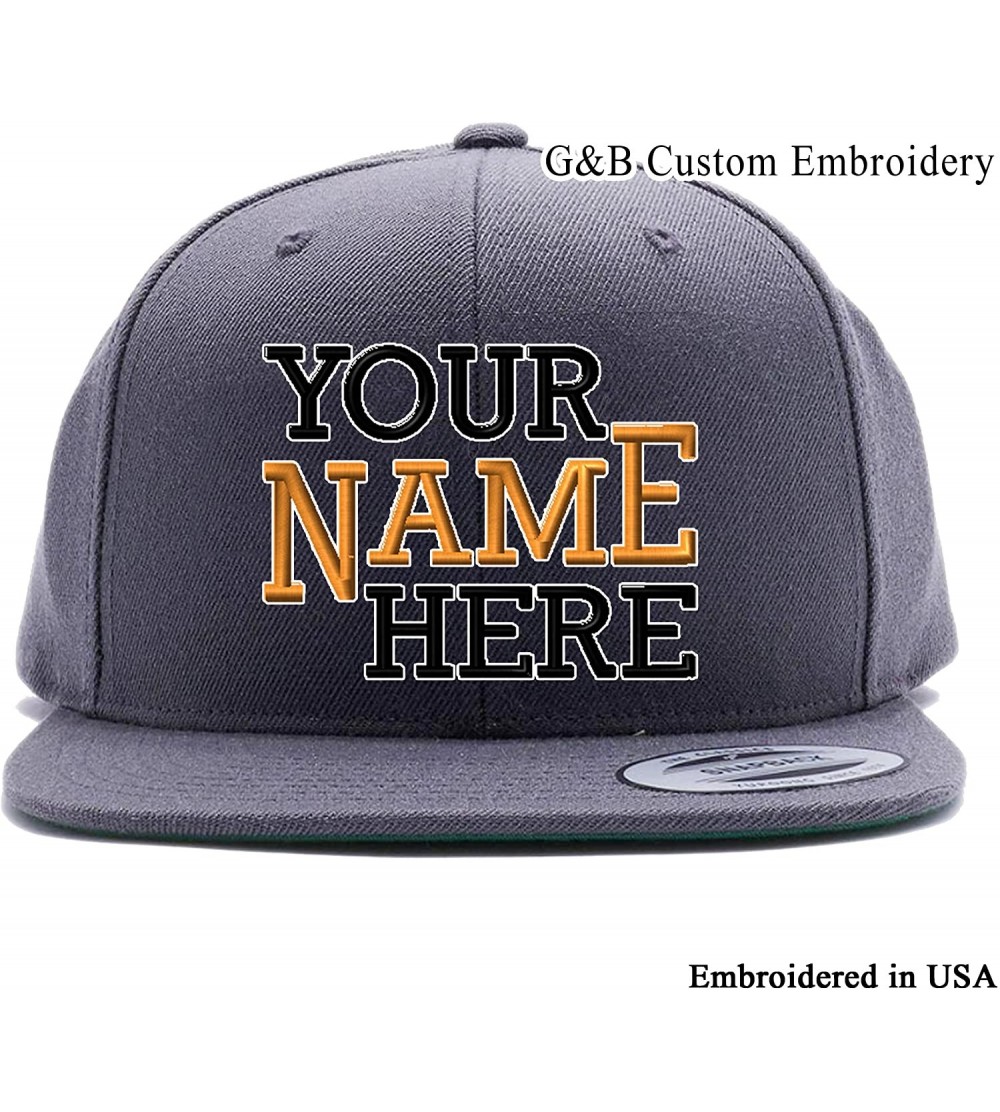 Baseball Caps Custom Hat. 6089 Snapback. Embroidered. Place Your Own Text - Dark Grey - CN188ZEG3A7 $26.62