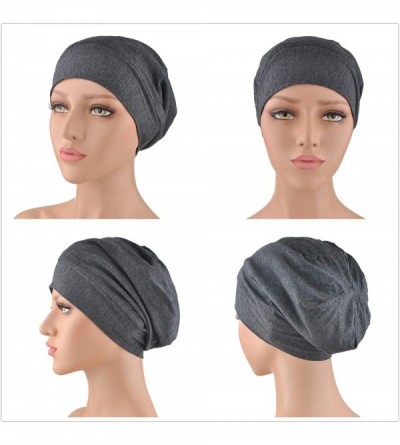 Skullies & Beanies Womens Sleeping 2 Pack Bonnet Slouchy - Black & Gray - C818Q35IICQ $14.76