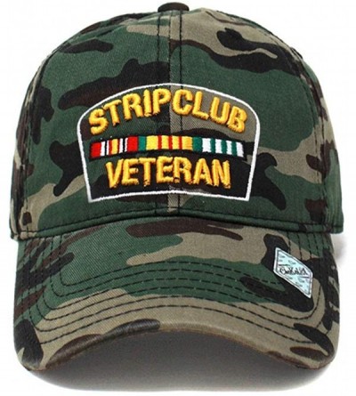 Baseball Caps Strip Club Veteran Dad hat Pre Curved Visor Cotton Ball Cap Baseball Cap PC101 - Wood Camo - CB1897TIOD2 $24.03