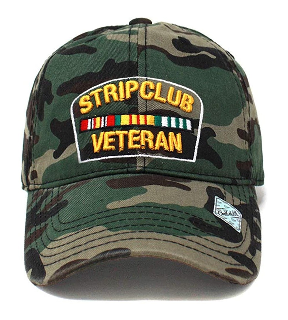 Baseball Caps Strip Club Veteran Dad hat Pre Curved Visor Cotton Ball Cap Baseball Cap PC101 - Wood Camo - CB1897TIOD2 $11.85