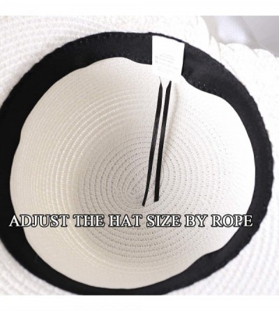 Sun Hats Elegant Wide Brim Floppy Sun Hat- Beach Hat for Women- White- One Size - CN194OHIZ3X $10.91