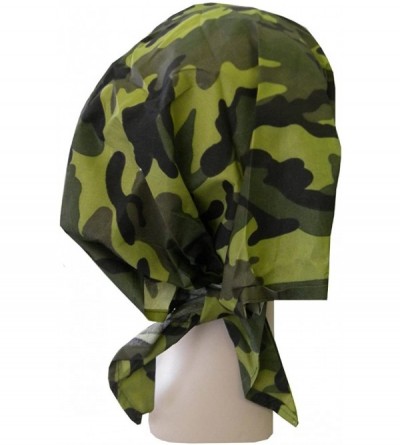 Visors Camouflage Bandana Cap Visor Tie Unisex Army Hat - Green - C311MJ8IOYR $11.08