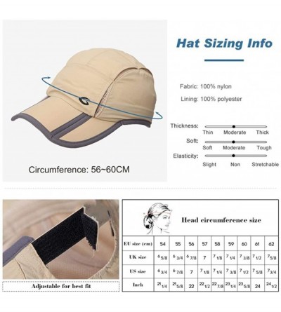 Baseball Caps Unisex SPF Quick-Drying Running Baseball Cap Large Bill Sun Hat 55-61cm - Darkgray_89056 - C618NAKSRH0 $10.77